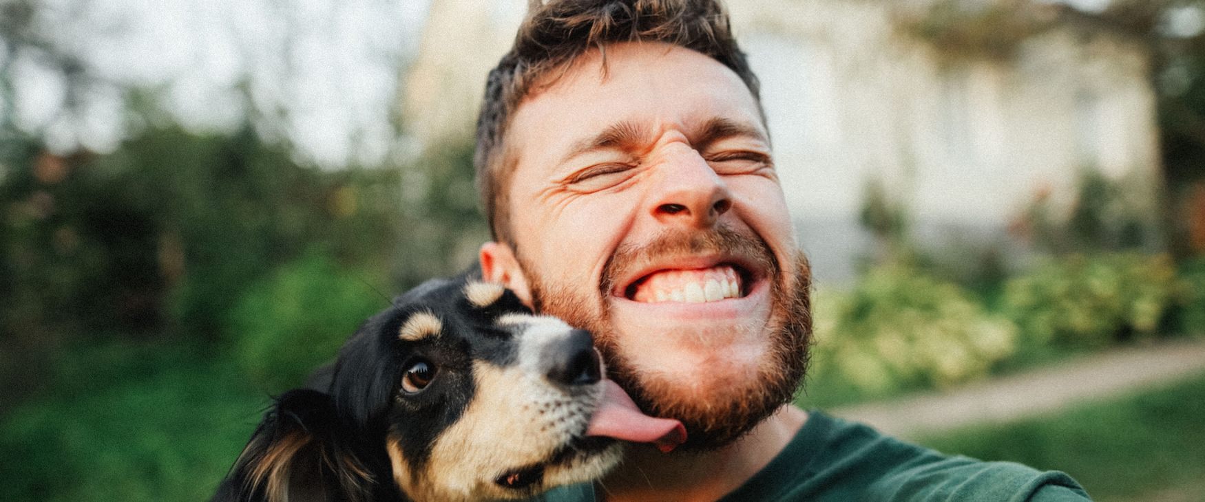 a man spending time with his dog